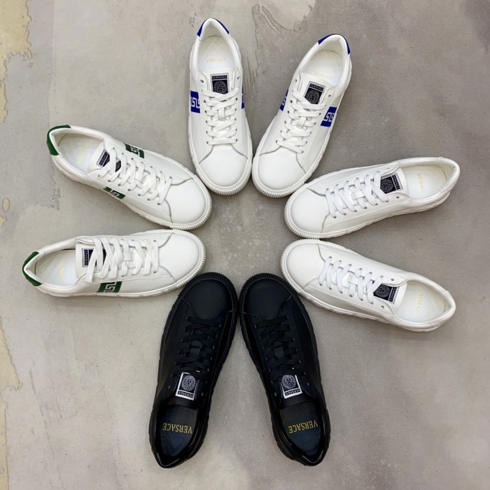 Versace Greca Lace-up Sneakers White Blue