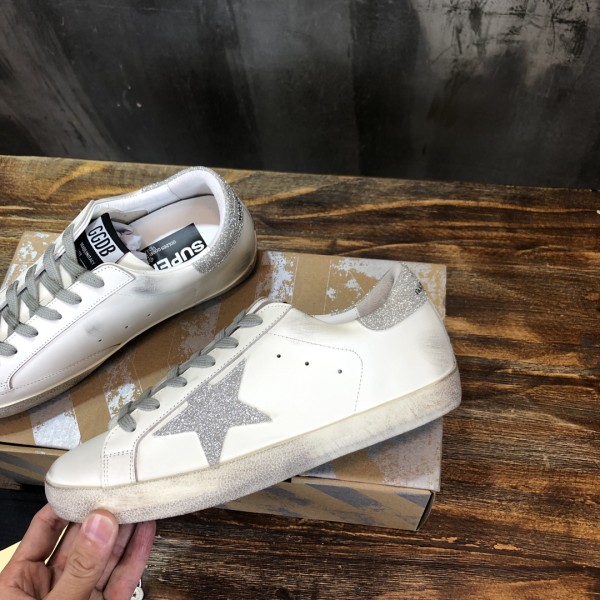 Golden Goose Superstar White Silver
