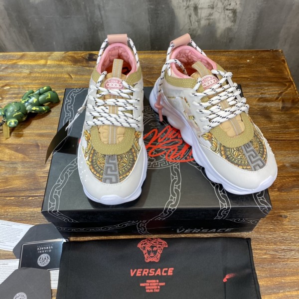 Versace Chain Reaction White Pink Yellow Barocco (W)