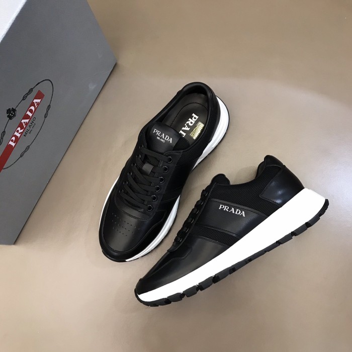 PRADA Prax 1 Leather Low Top Black