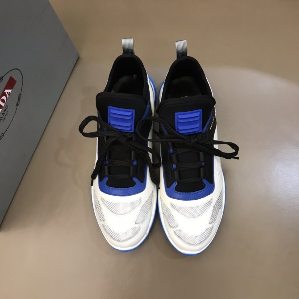 PRADA Low-Top Sports Casual Shoes Men's White Blue