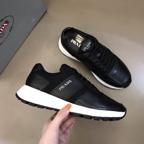 PRADA Prax 1 Leather Low Top Black