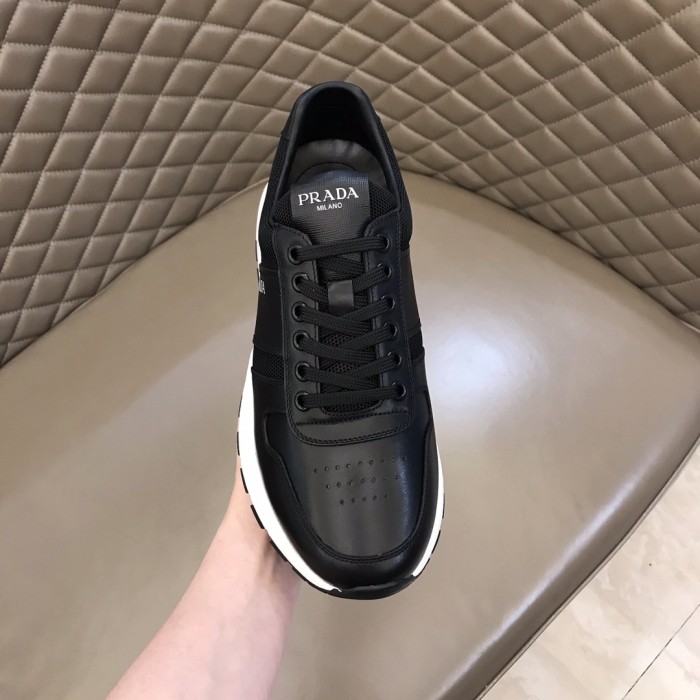 PRADA Prax 1 Leather Low Top Black