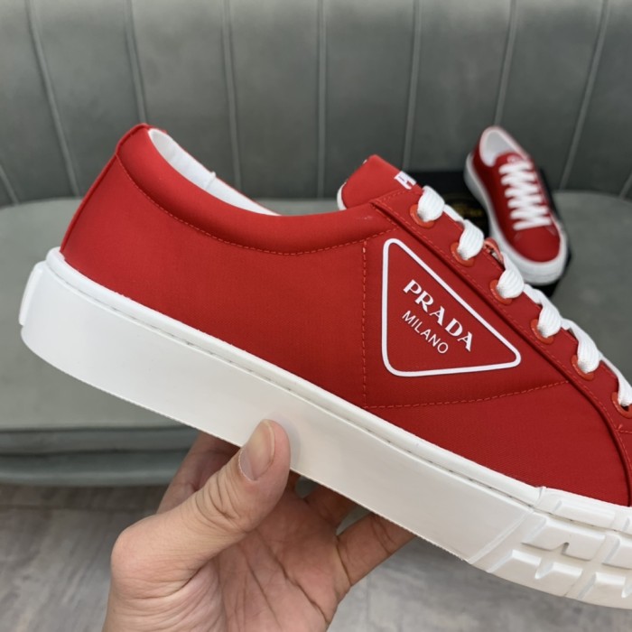 PRADA Wheel Skateboard Shoes Men's Low top Red