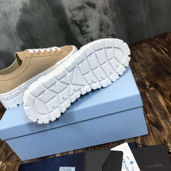 PRADA Women's Gabardine Wheel Platform 'Light Brown'