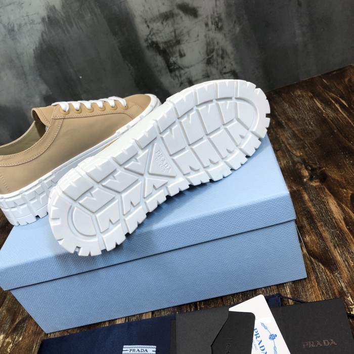 PRADA Women's Gabardine Wheel Platform 'Light Brown'