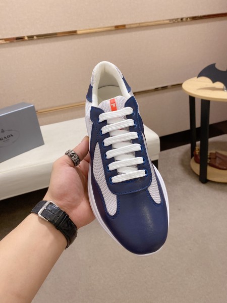 PRADA Cushioning Low Top Sports Casual Shoes Men's Dark Blue