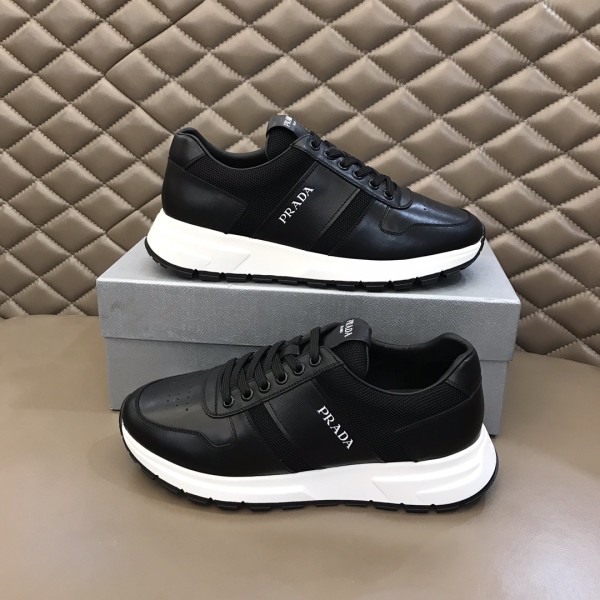 PRADA Prax 1 Leather Low Top Black