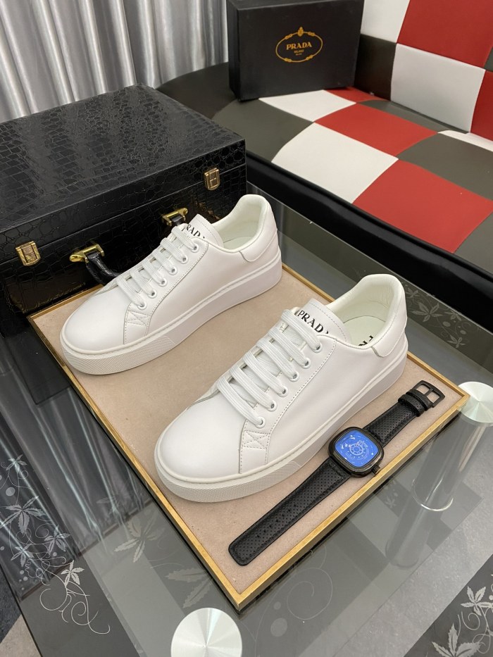 PRADA Low Top Skateboard Shoes Women's White