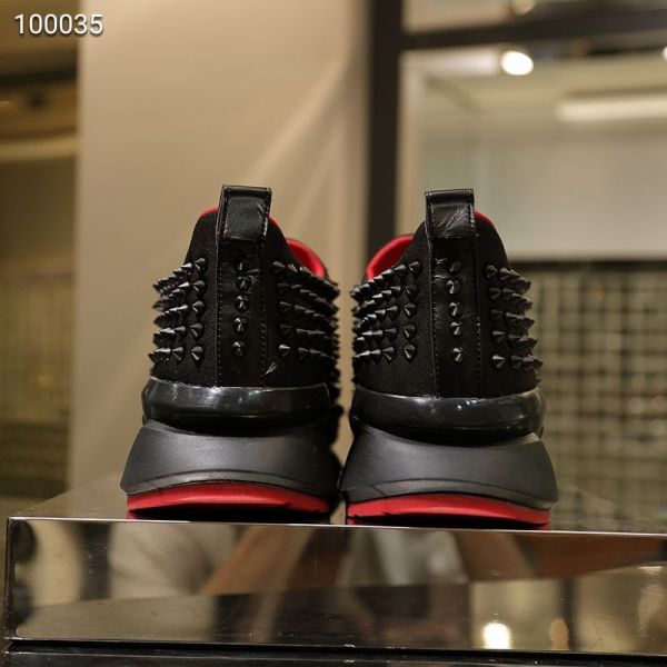 Christian Louboutin Spike Sock Black Red