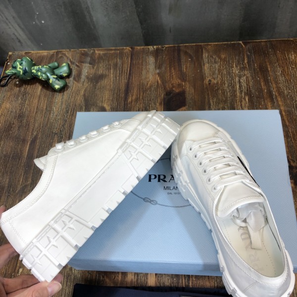 PRADA Double Wheel Re nylon Gabardine Sneakers 'White' Women's