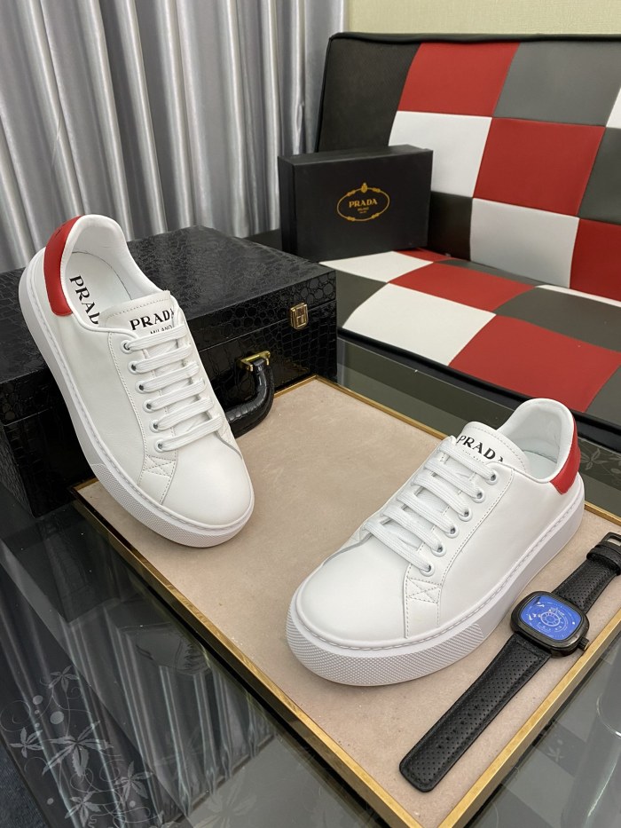 PRADA Low Top Skateboard Shoes Women's Pink White