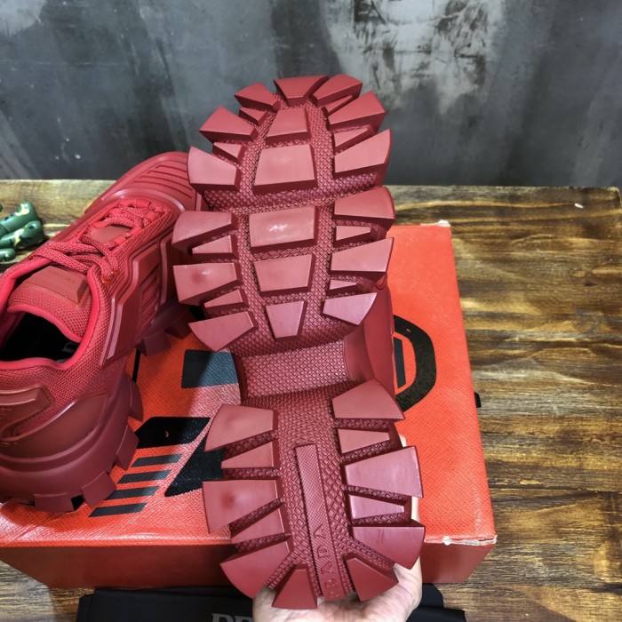 PRADA Cloudbust Thunder Low Top Casual Shoes Women's Red