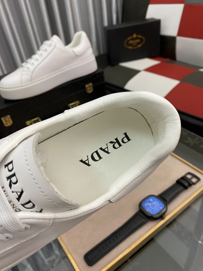 PRADA Low Top Skateboard Shoes Women's White