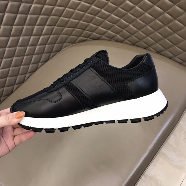 PRADA Prax 1 Leather Low Top Black