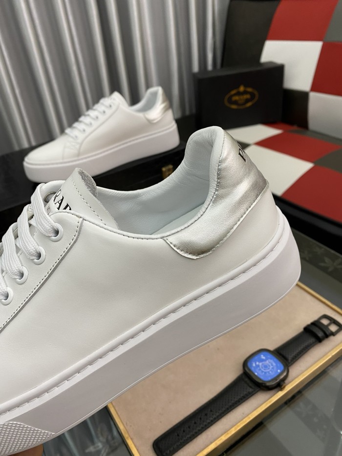 PRADA Low Top Skateboard Shoes Women's White