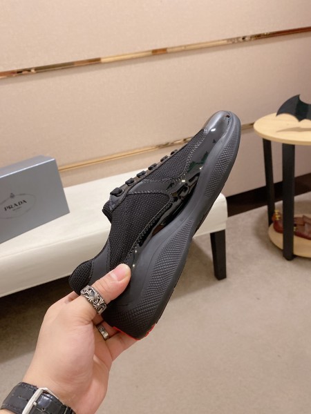 Prada America's Cup biker fabric sneakers Black