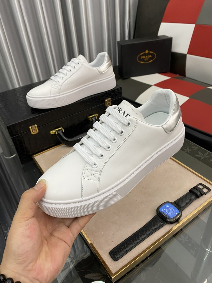 PRADA Low Top Skateboard Shoes Women's White