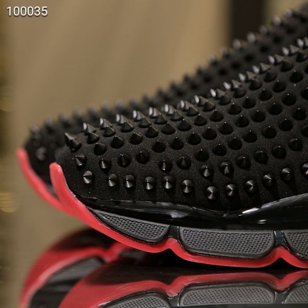 Christian Louboutin Spike Sock Black Red