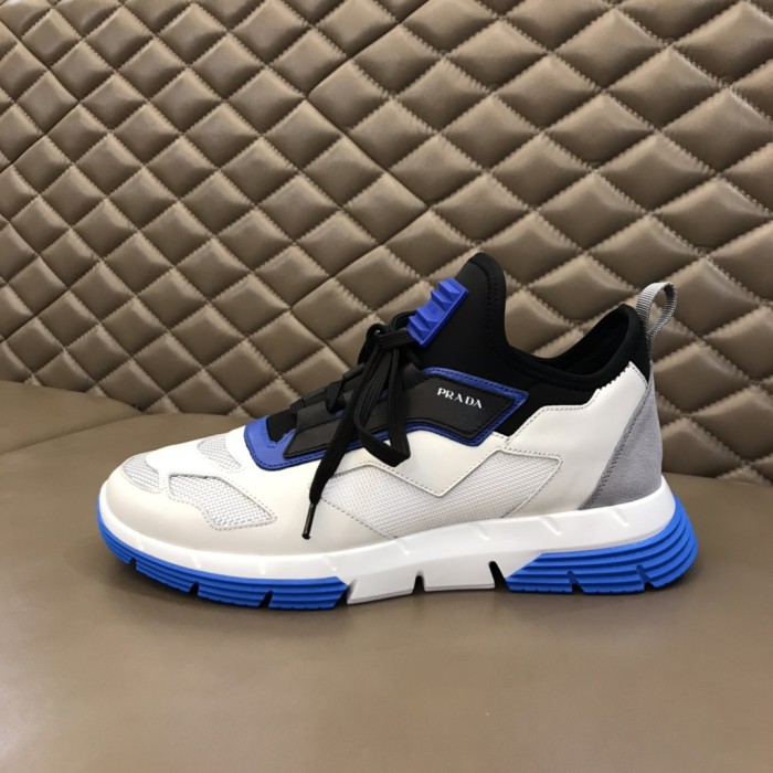 PRADA Low-Top Sports Casual Shoes Men's White Blue