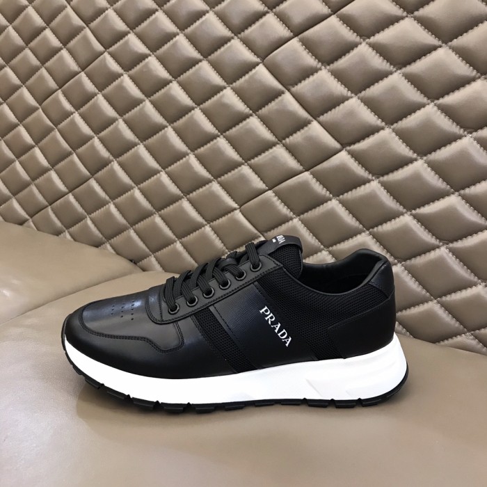 PRADA Prax 1 Leather Low Top Black