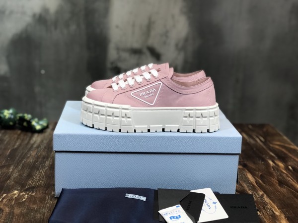 PRADA Women's Gabardine Wheel Platform 'Pink'