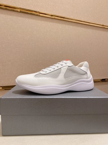 Prada America's Cup Patent leather low-top sneakers for men silver