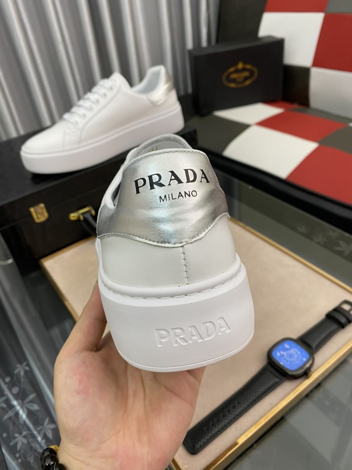 PRADA Low Top Skateboard Shoes Women's White