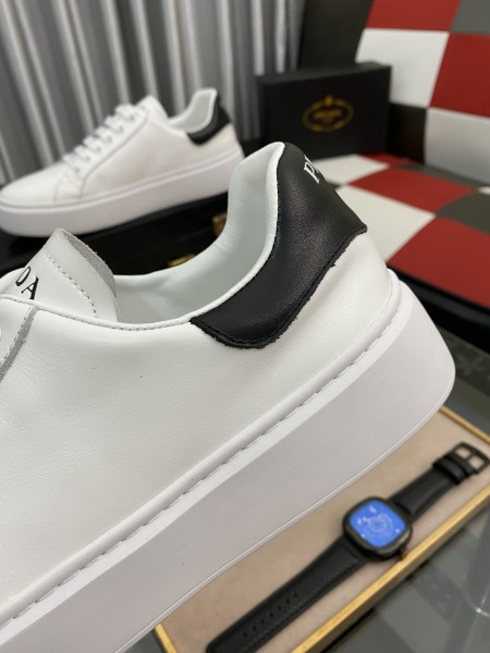 PRADA Leather Platform 'White Black'