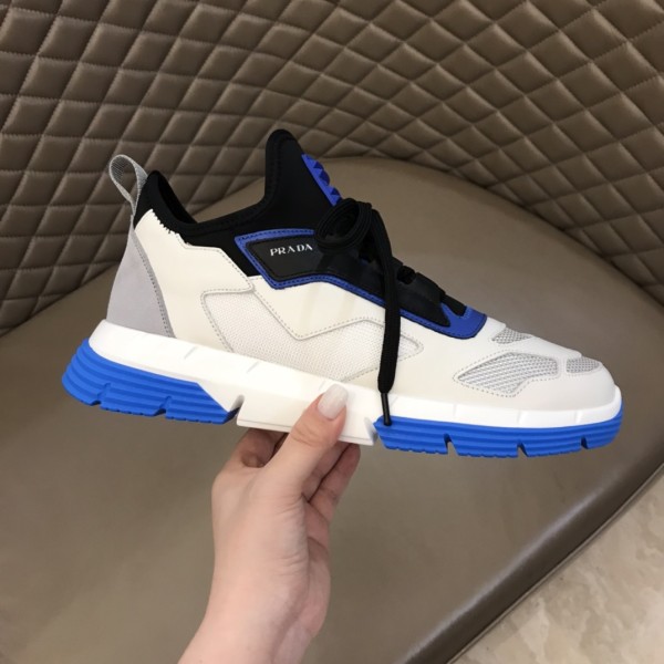 PRADA Low-Top Sports Casual Shoes Men's White Blue