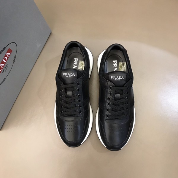 PRADA Prax 1 Leather Low Top Black