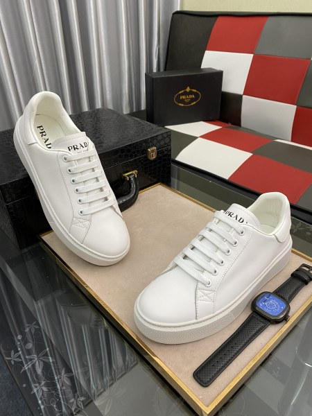 PRADA Low Top Skateboard Shoes Women's White