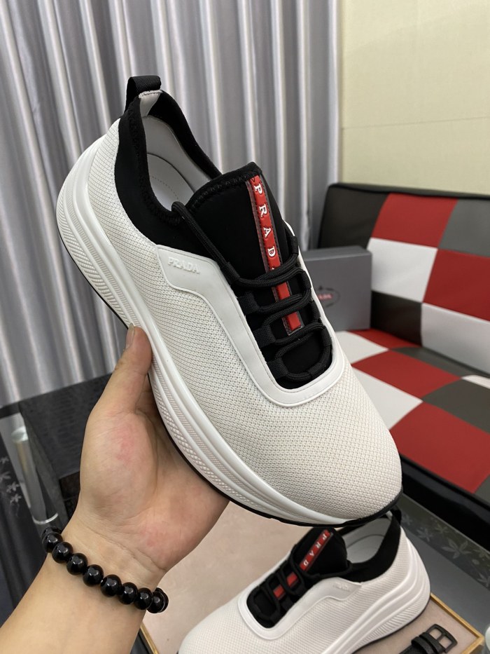 PRADA Shock Absorbers Low Top Sports Casual Shoes Men's White Black
