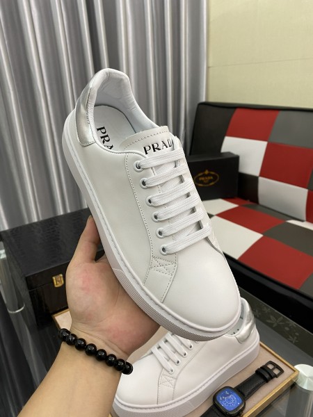 PRADA Low Top Skateboard Shoes Women's White