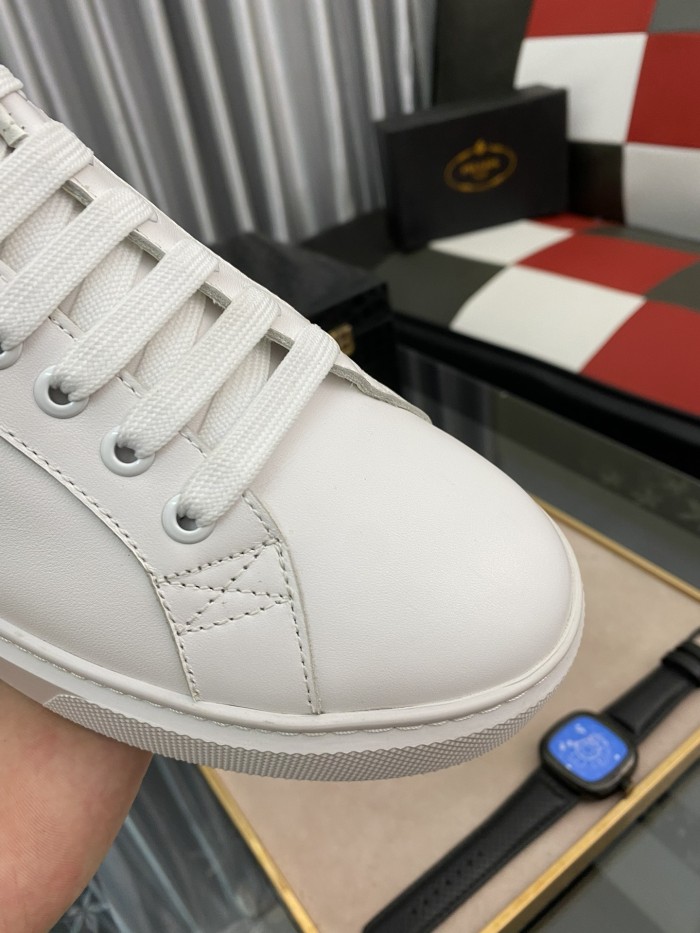 PRADA Low Top Skateboard Shoes Women's White