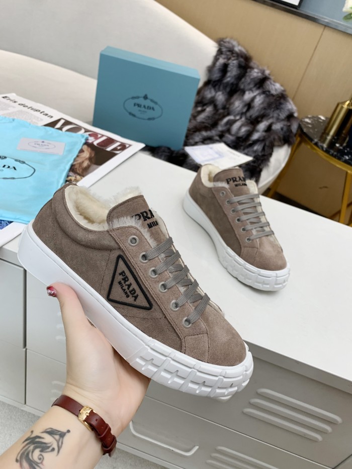 PRADA Gabardine Low Top Skateboard Shoes Women's Gray