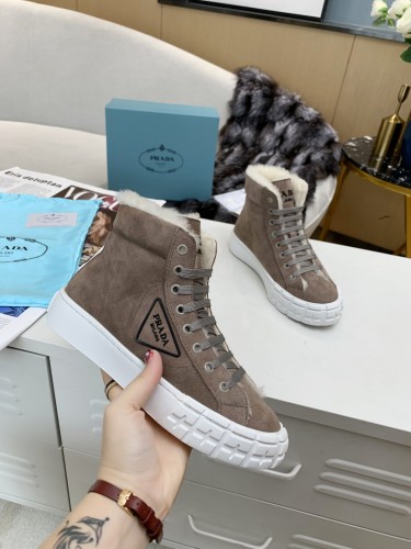 PRADA Martin Boots Women's Brown