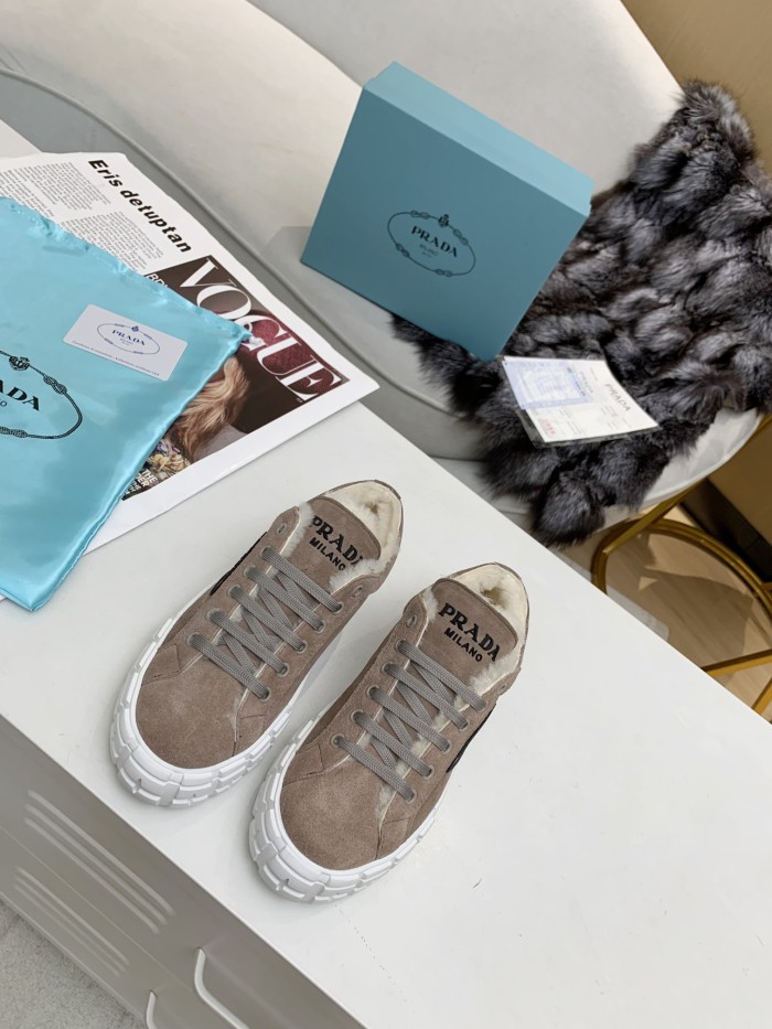 PRADA Gabardine Low Top Skateboard Shoes Women's Gray