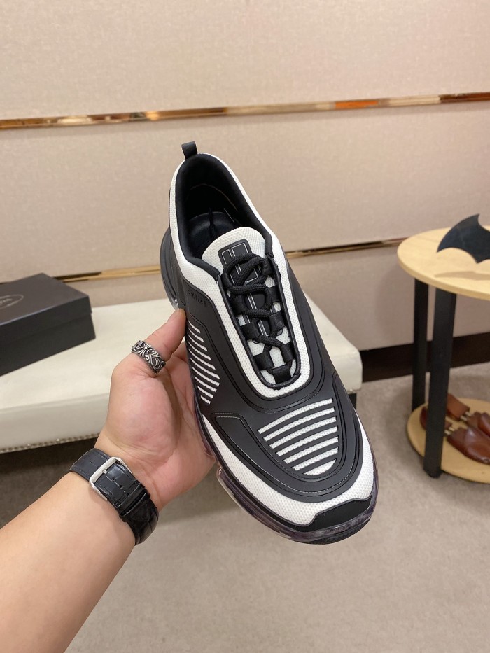 PRADA Cloudbust Air Leather Low top Casual Shoes Men's Black
