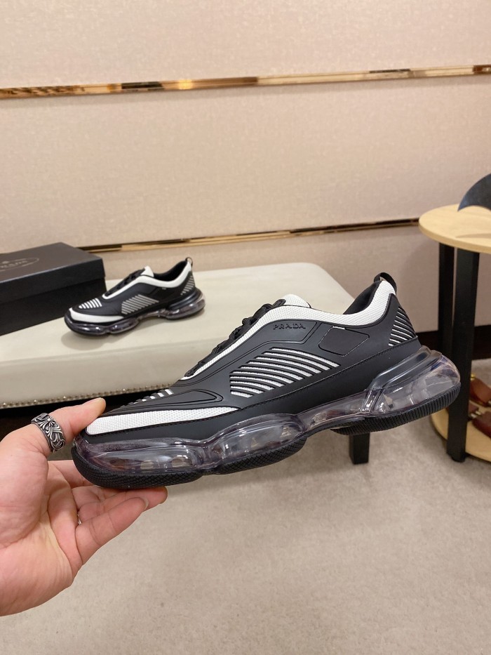 PRADA Cloudbust Air Leather Low top Casual Shoes Men's Black