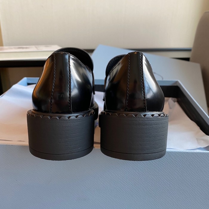 PRADA 35mm Loafer Black Brushed Leather