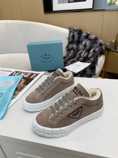 PRADA Gabardine Low Top Skateboard Shoes Women's Gray