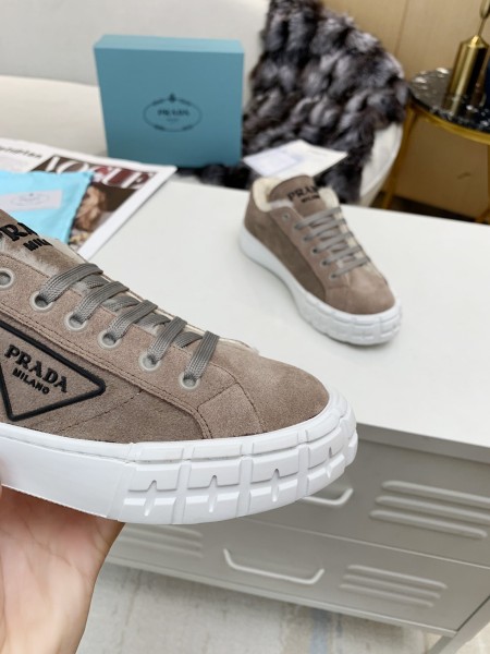 PRADA Gabardine Low Top Skateboard Shoes Women's Gray