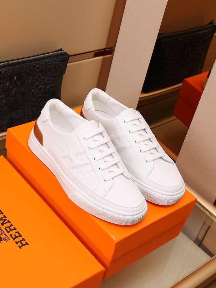 HERMES Deep Low Top Stylish Skateboarding Shoes Men's White