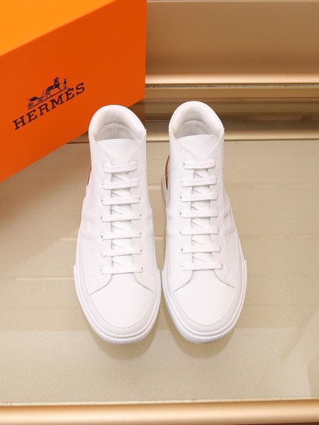 HERMES District High Top Skateboard Shoes Men's White