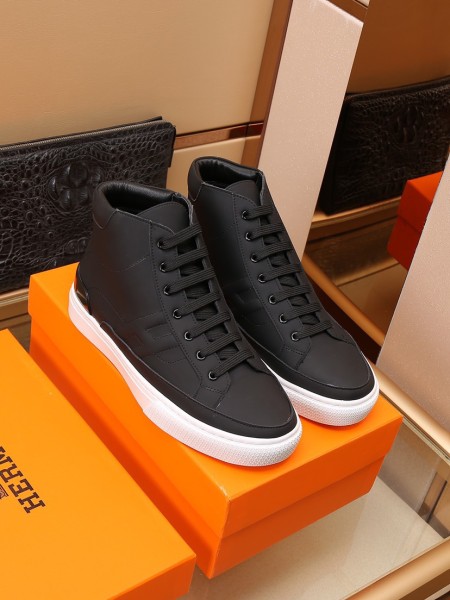 HERMES District High top Stylish Skateboarding Shoes Men's Black