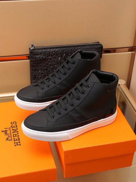 HERMES District High top Stylish Skateboarding Shoes Men's Black