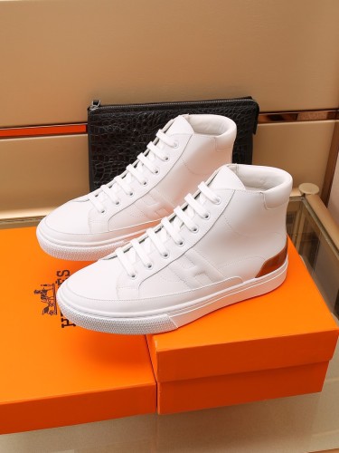 HERMES District High Top Skateboard Shoes Men's White