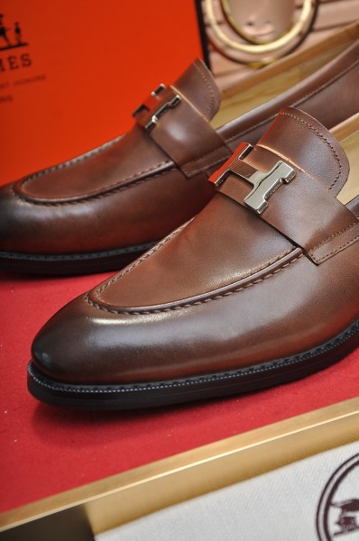 HERMES Paris Loafers Men's Brown