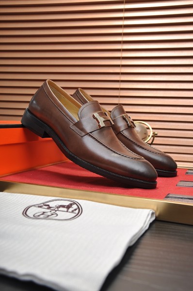 HERMES Paris Loafers Men's Brown